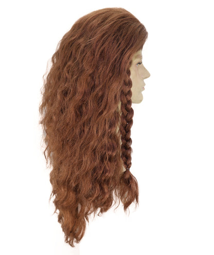 HPO Men's Long Wavy Copper Wig | Synthetic Hair | Natural Layered Style for Cosplay, Halloween & Party Events