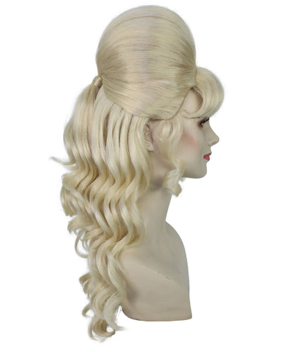 HPO Women's Class 60's Brown Half Updo Wig with Ponytail | Halloween  Wig | Flame-retardant Synthetic Fiber