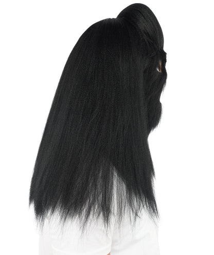 HPO Unisex Extreme Hairy Person Costume, Mask and Bundle - Full-Body Hair Suit Extra-Long Ash Brown Costume Wig for Halloween, Cosplay & Parties