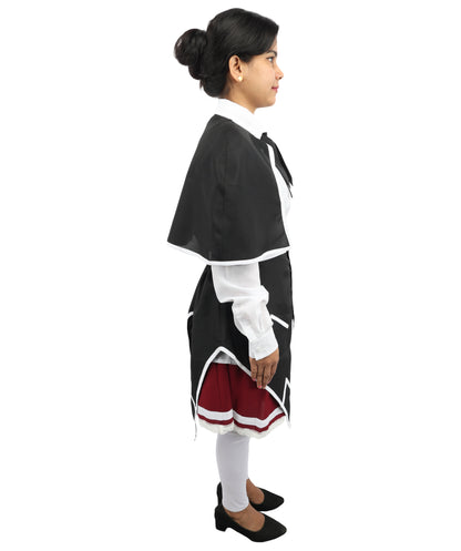 HPO Women's Anime Manga Series Protagonist Red Uniform Costume Set, Suitable for Halloween, Flame-retardant Synthetic Fabric