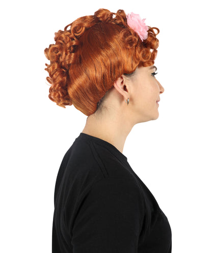 HPO  Women's Popular series The Regency Romance Curly Brown Wig | Halloween Wig | Flame-retardant Synthetic Fiber