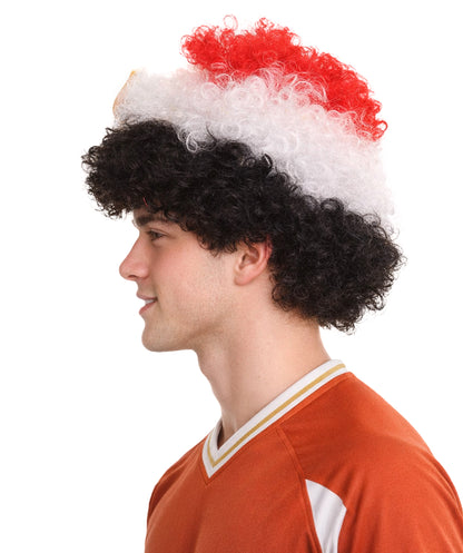 Egypt Flag Sport Afro Wig | Red White Black Wig