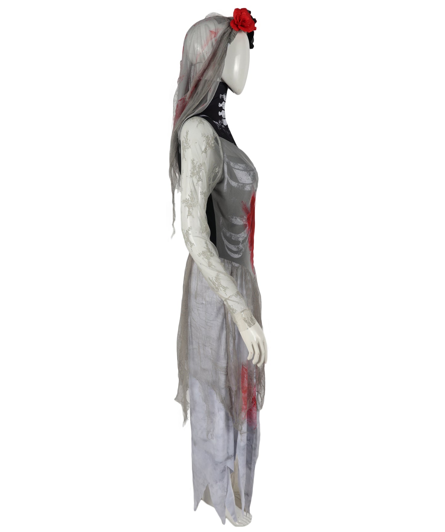 HPO Adult Women’s Corpse Bride Costume | Tattered Wedding Dress, Veil & Gothic Accessories | Haunted Bridal Look for Halloween Themed Events