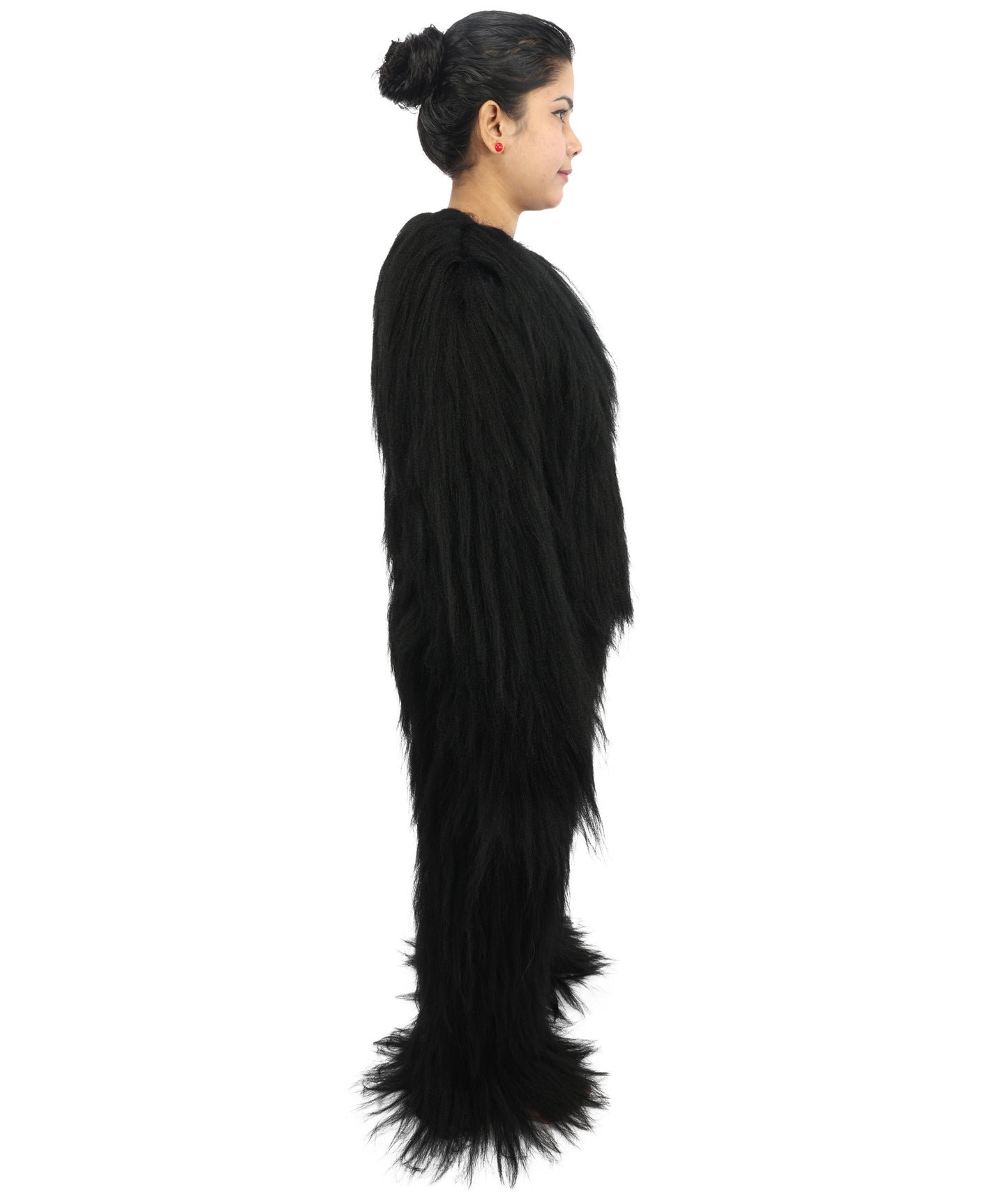 HPO Teen Extreme Hairy Person Costume Bundle & Mask Set - Full-Body Hair Suit Extra-Long Costume Wig for Halloween, Cosplay & Parties - Multiple Color Options
