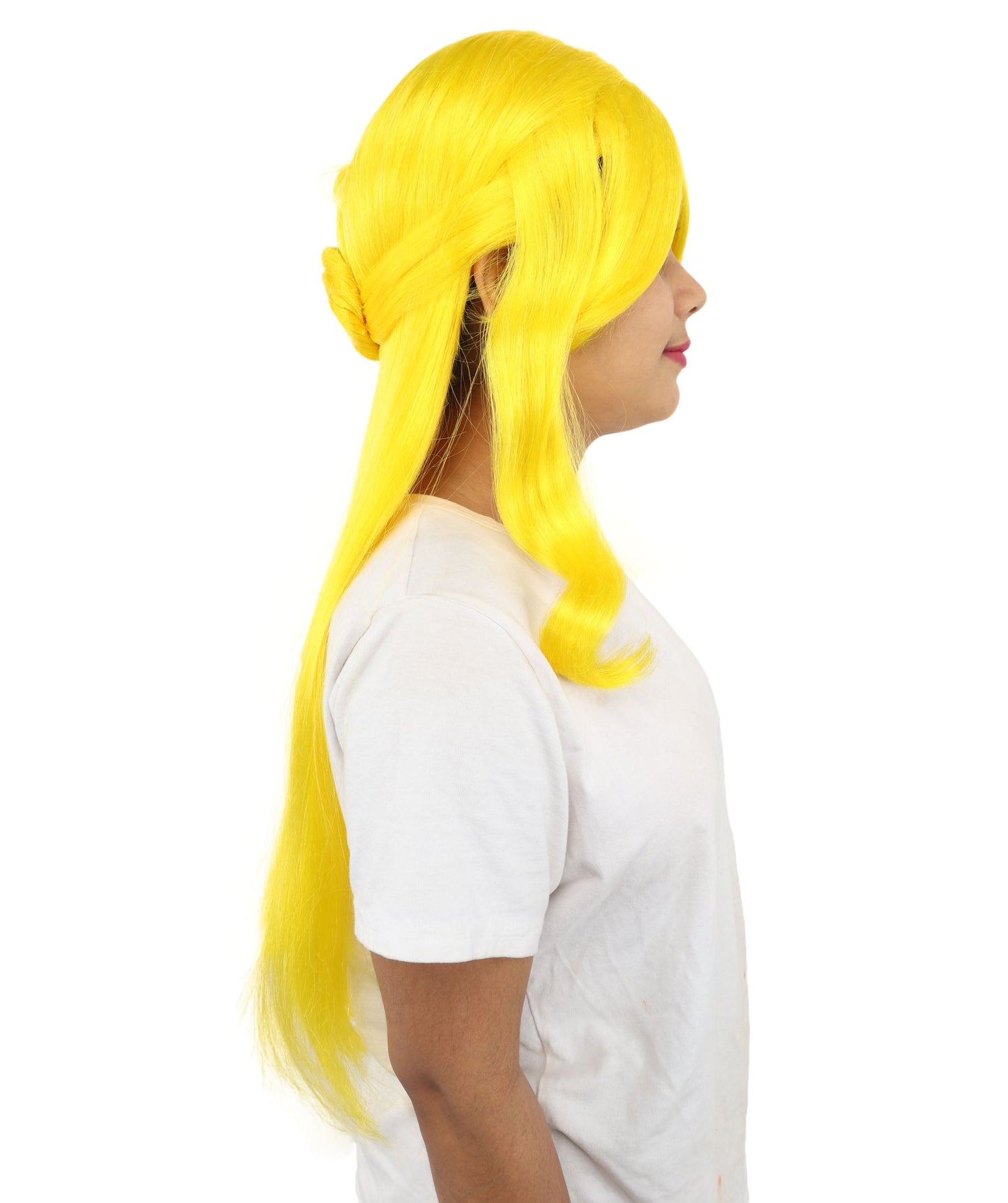 HPO Adult Women's Anime Character Wig | Multiple Color Options | Synthetic Fiber with Side Swept Bangs and Top Tuft | Halloween Party and Comic Con Events