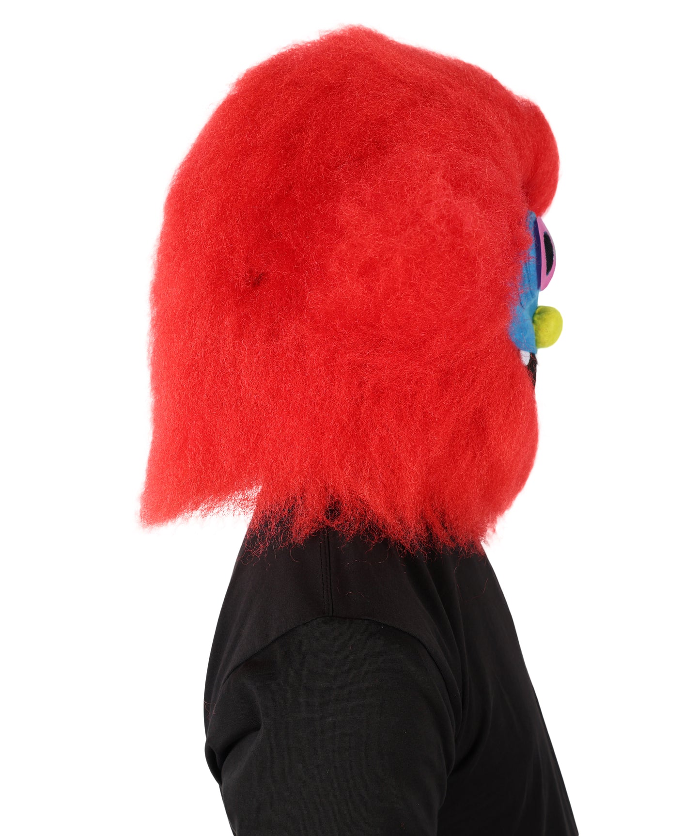 HPO Unisex Red Furry Monster Costume Set Full-Body Plush Cosplay Suit with Mask & Oversized Feet| Perfect for Halloween| Flame-retardant Synthetic Fabric