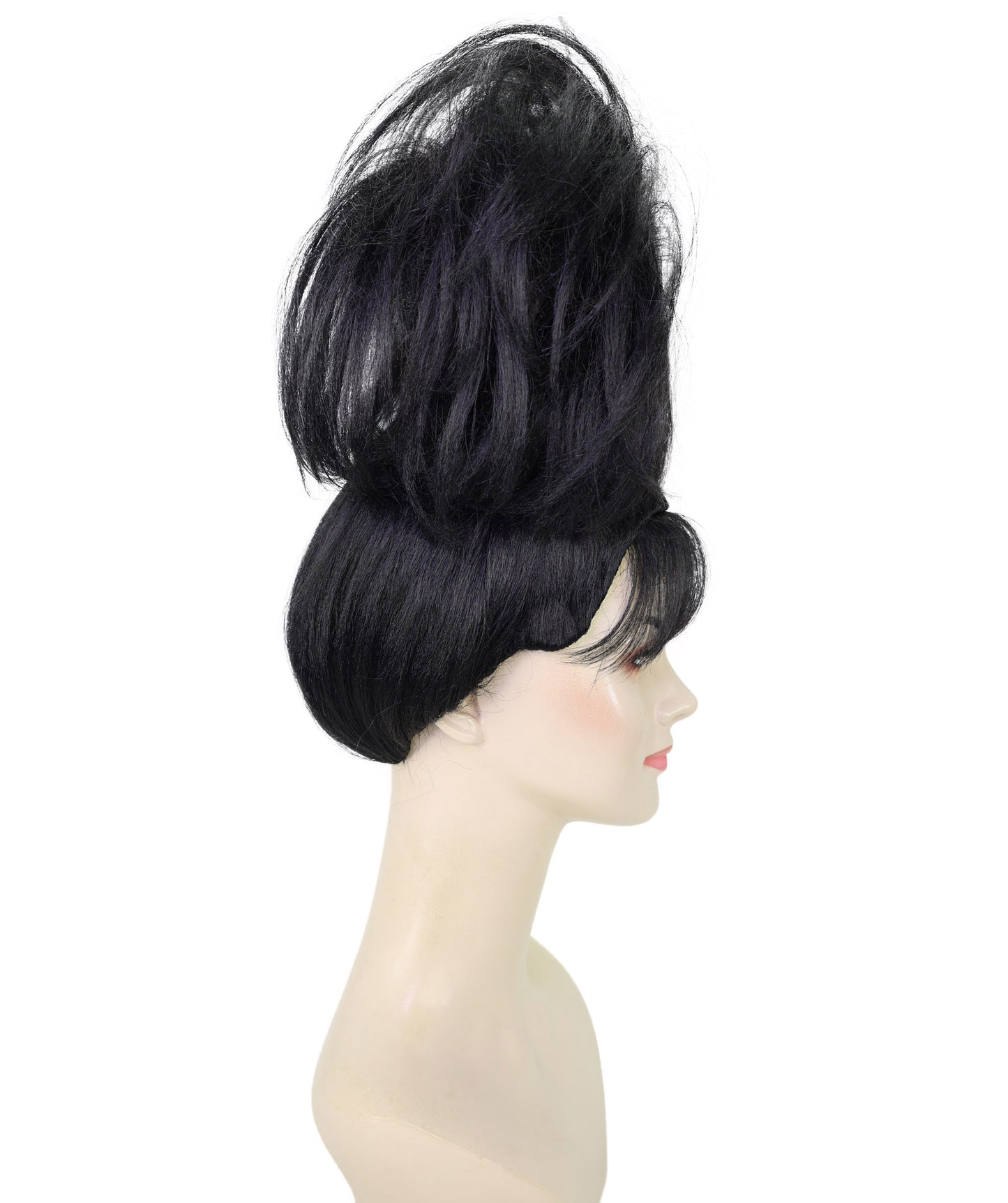 HPO Women's Curly Hip-Hop Style Black Wig – Synthetic Hairpiece for Parties, Festivals, and Stage Events
