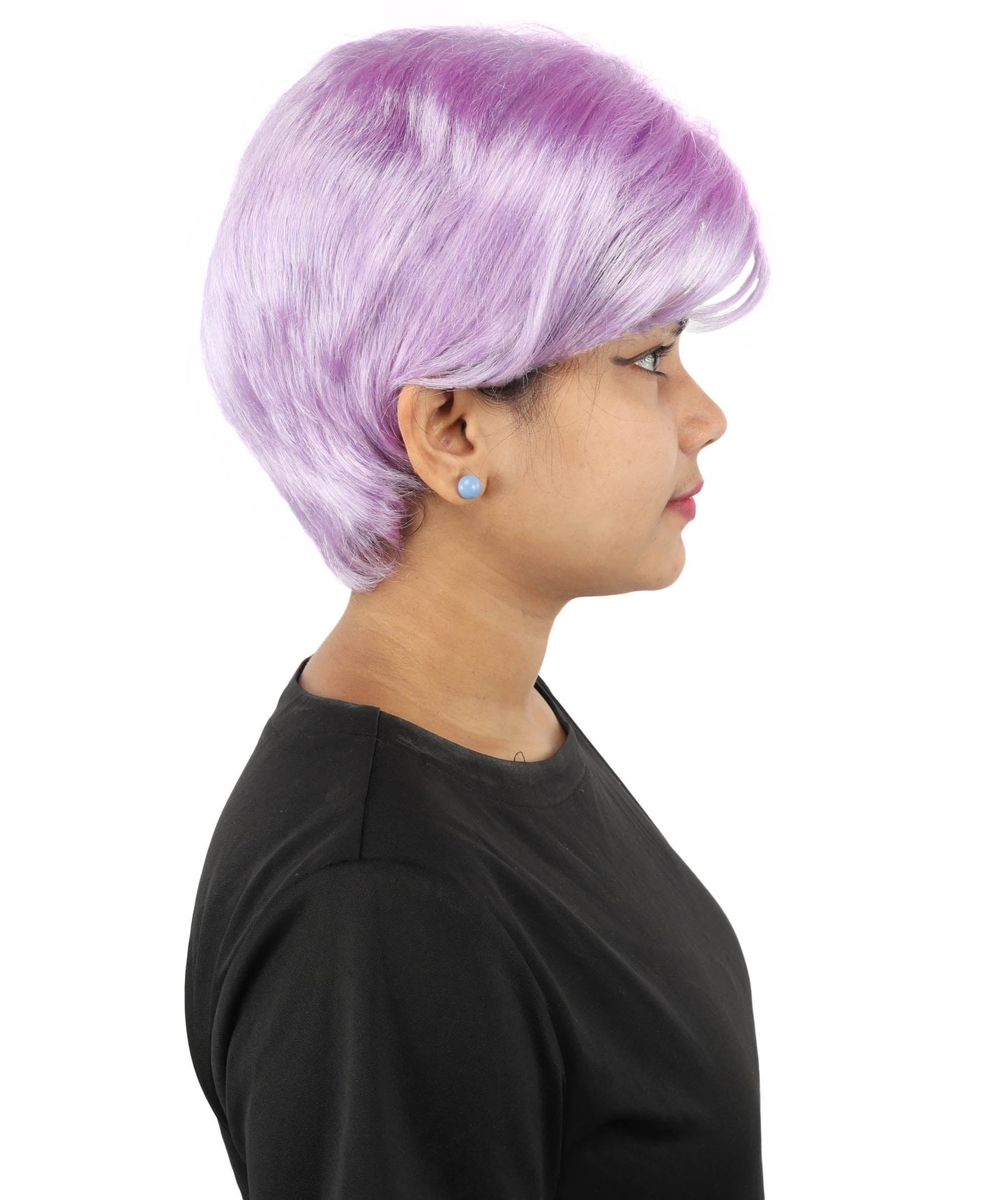 HPO Adult Women’s Short Black Wig | 10 Inch, Sleek and Smooth Bob Hairpiece | Ideal for Cosplay, Costume, and Themed Events