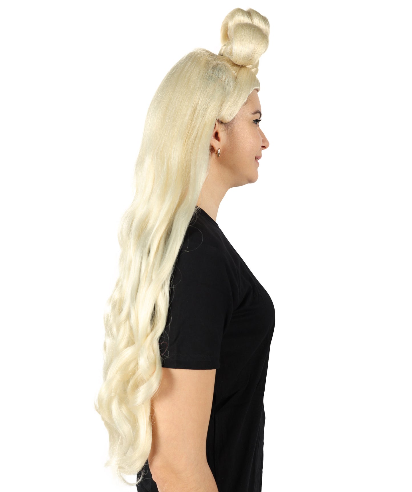 HPO Women's Long Curl Wig with Ring , Multiple Color Options , Flame-retardant Synthetic Fiber