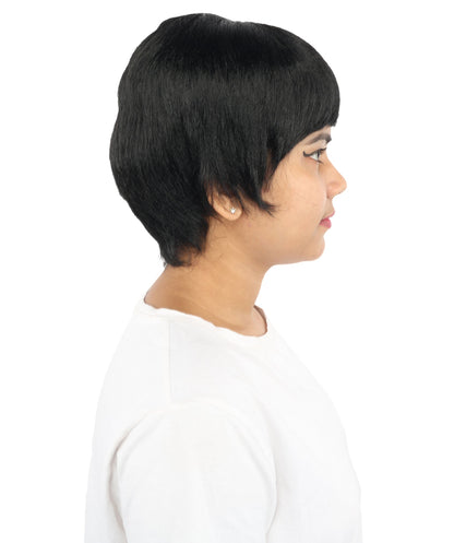 HPO Adult Women's Anime Trainer Character Wig | Vibrant hue multicolor options, create of synthetic fiber, short choppy bob with high side ponytail, breathable base | Cosplay, Halloween, theater, party, performance, costume events