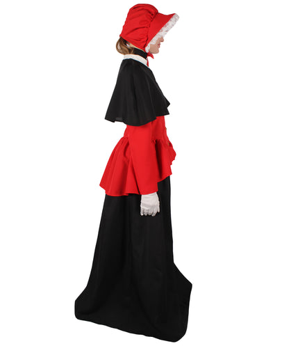 HPO Women's Holiday Celebration Caroler Costume Set I Suitable for Halloween I Flame-retardant Synthetic Fabric