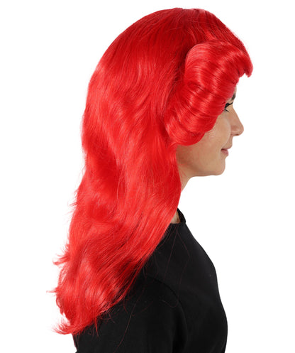 HPO Women's 70's Flick Multiple Color Retro Wig, Flame-retardant Synthetic Fiber