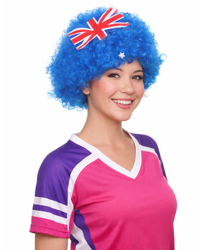 Australia Flag Sport Afro Wig | Premium Breathable Capless Cap