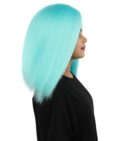 HPO Adult Women's Long Rounded Cartoon Hair Wig | Multiple Color Options | Bubble Bob, Deep Side Part, Heat Friendly Synthetic Strands & Breathable Net | Fancy Dress, Stage Show, Animated Character Events, Halloween & Festival
