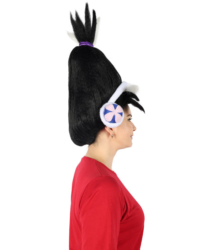 DJ Suki | Multiple color option Ponytail Updo Wig and White Costume Headphones