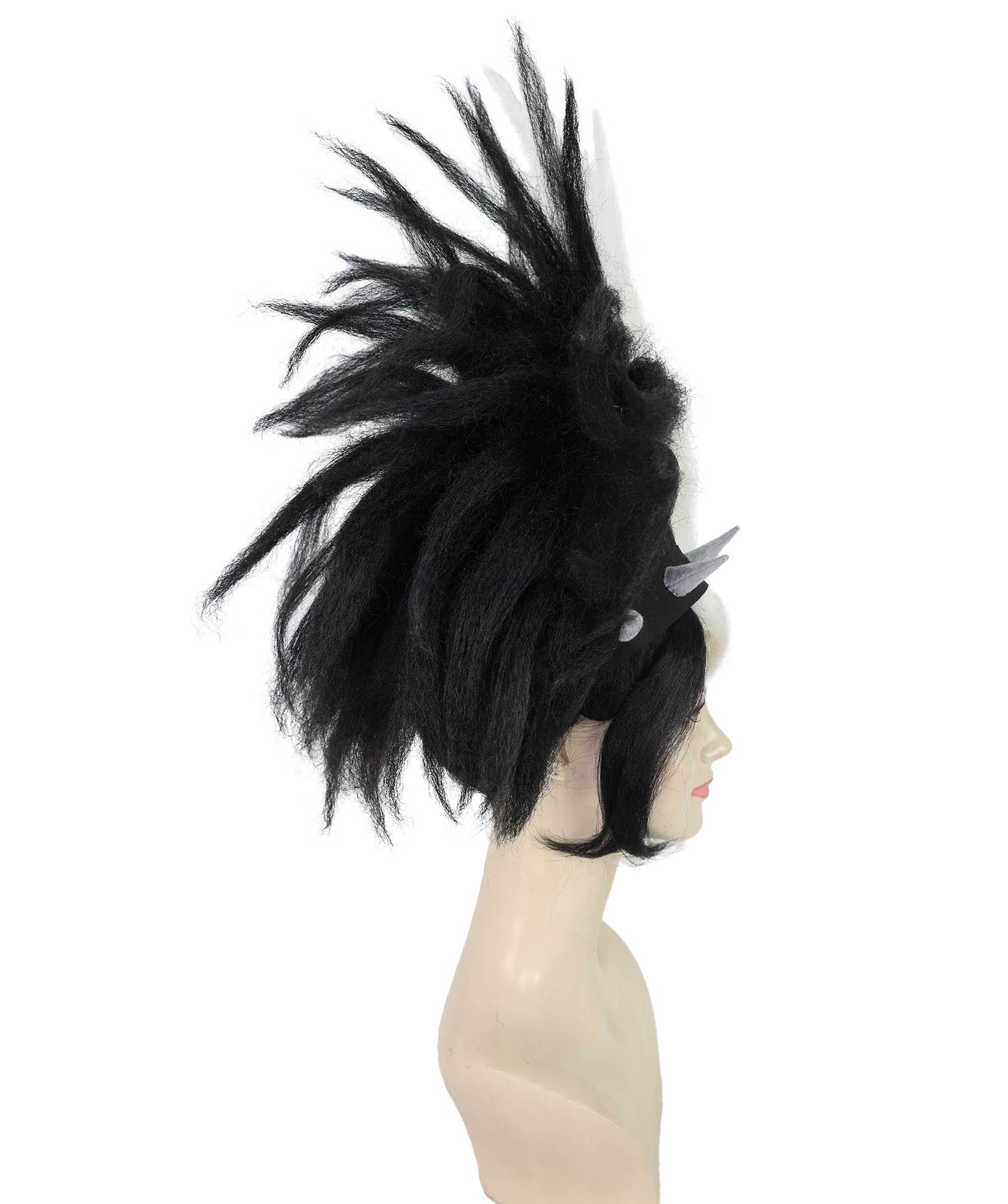 Rock Princess Troll | Multiple Color Punk Wig with Black Band and Grey Horns