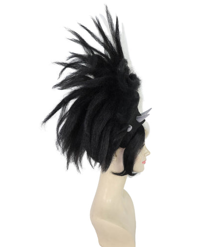 Rock Princess Troll | Multiple Color Punk Wig with Black Band and Grey Horns