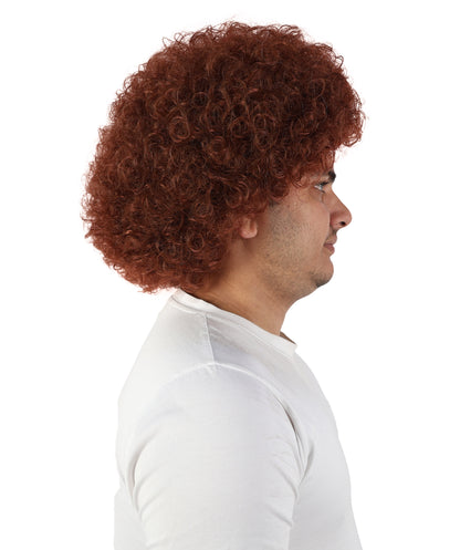 HPO Men's Multi-Color Options Curly Clown Wig | Flame-Retardant Synthetic Fiber and Standard Cap | Ideal for Parties, Cosplay, and Themed Events