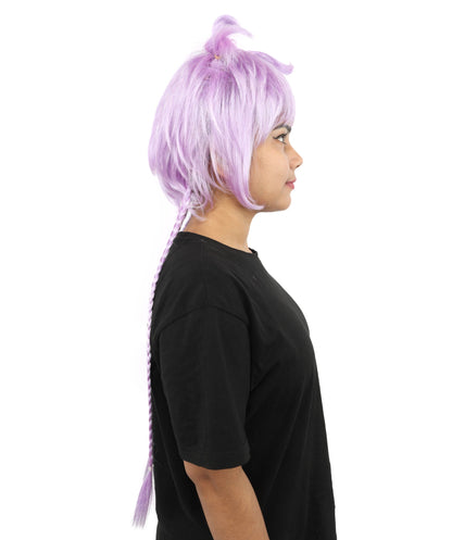 HPO Adult Women's Animal Ear Braided Wig | Multiple Color Options | Synthetic fiber, short bob with sculpted ears and long micro-braids, breathable base | Party, Halloween, theater, drag, performance, costume events