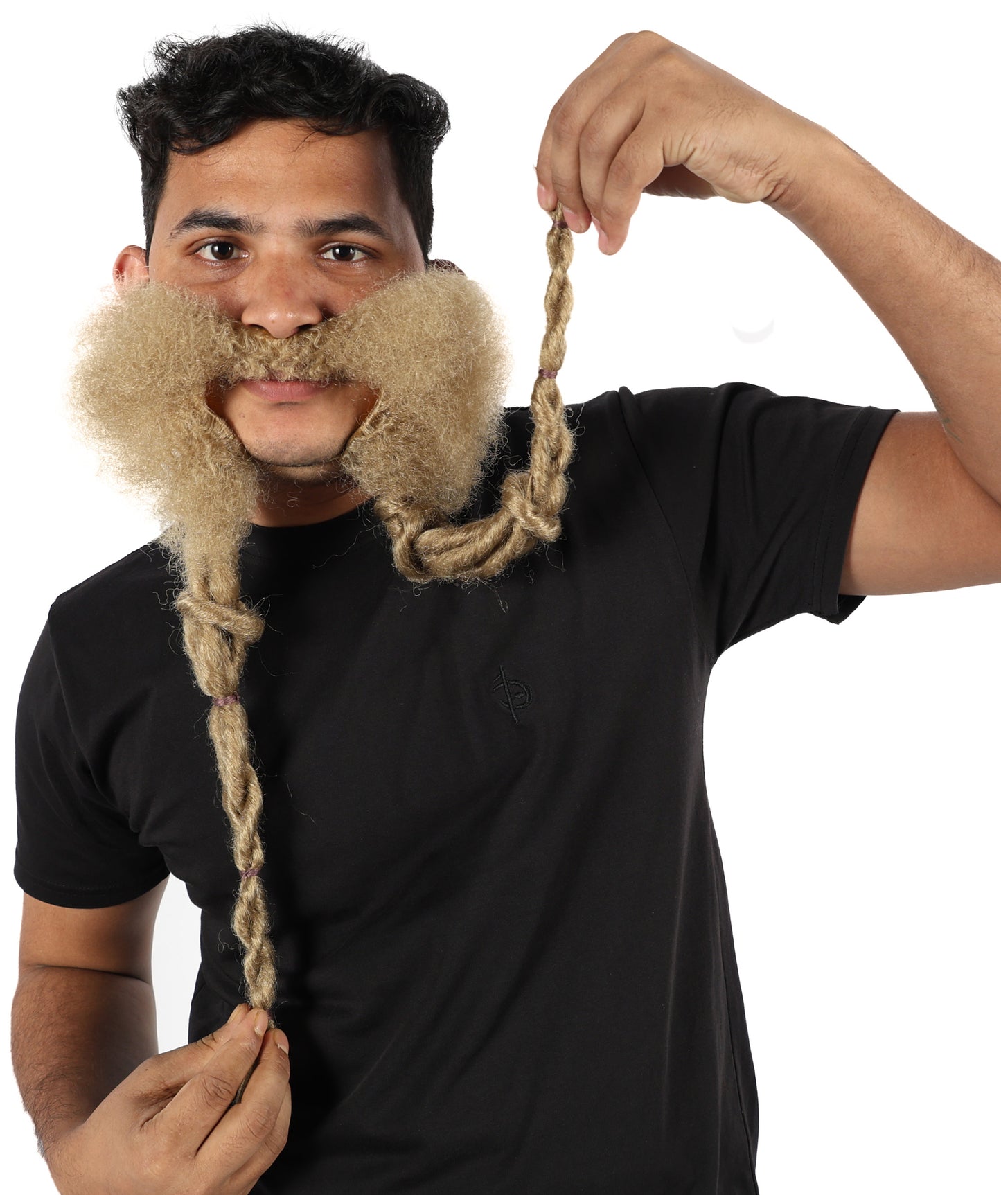 Medieval Warrior Mustache and Beard Set | Brown Synthetic Facial Hair | Historical Cosplay & Halloween Accessory