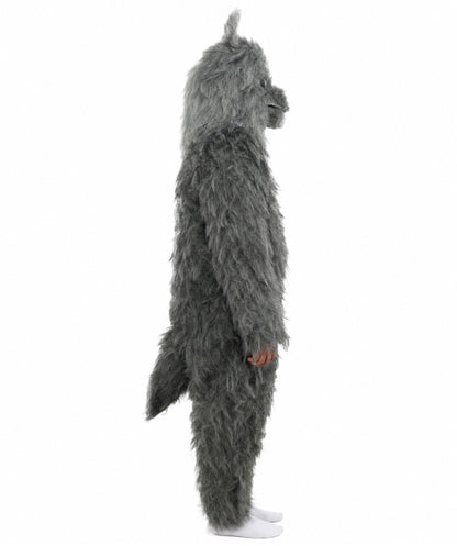 HPO Unisex Dark Grey Wolf Mascot Costume Bundle & Mask Set | Realistic Animal Full Coverage Outfit | Crafted for Parties and Cosplay events