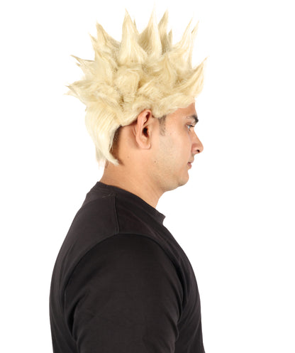HPO Men’s Anime Young Ninja Nine Tail Yellow Blonde Spiky Wig