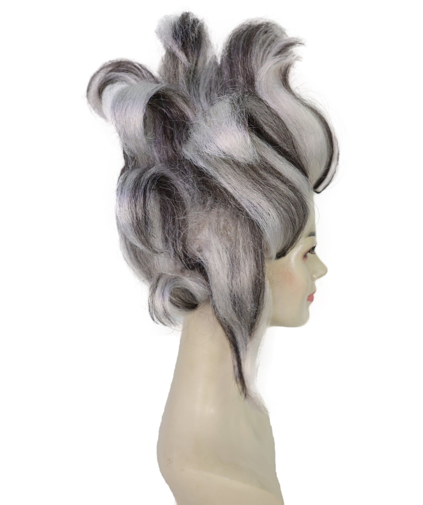 HPO Women’s Wicked Sea Witch Wig | Deluxe Long Curly Black & Grey Hairpiece | Halloween, Costume Party, Stage & Photo Shoot