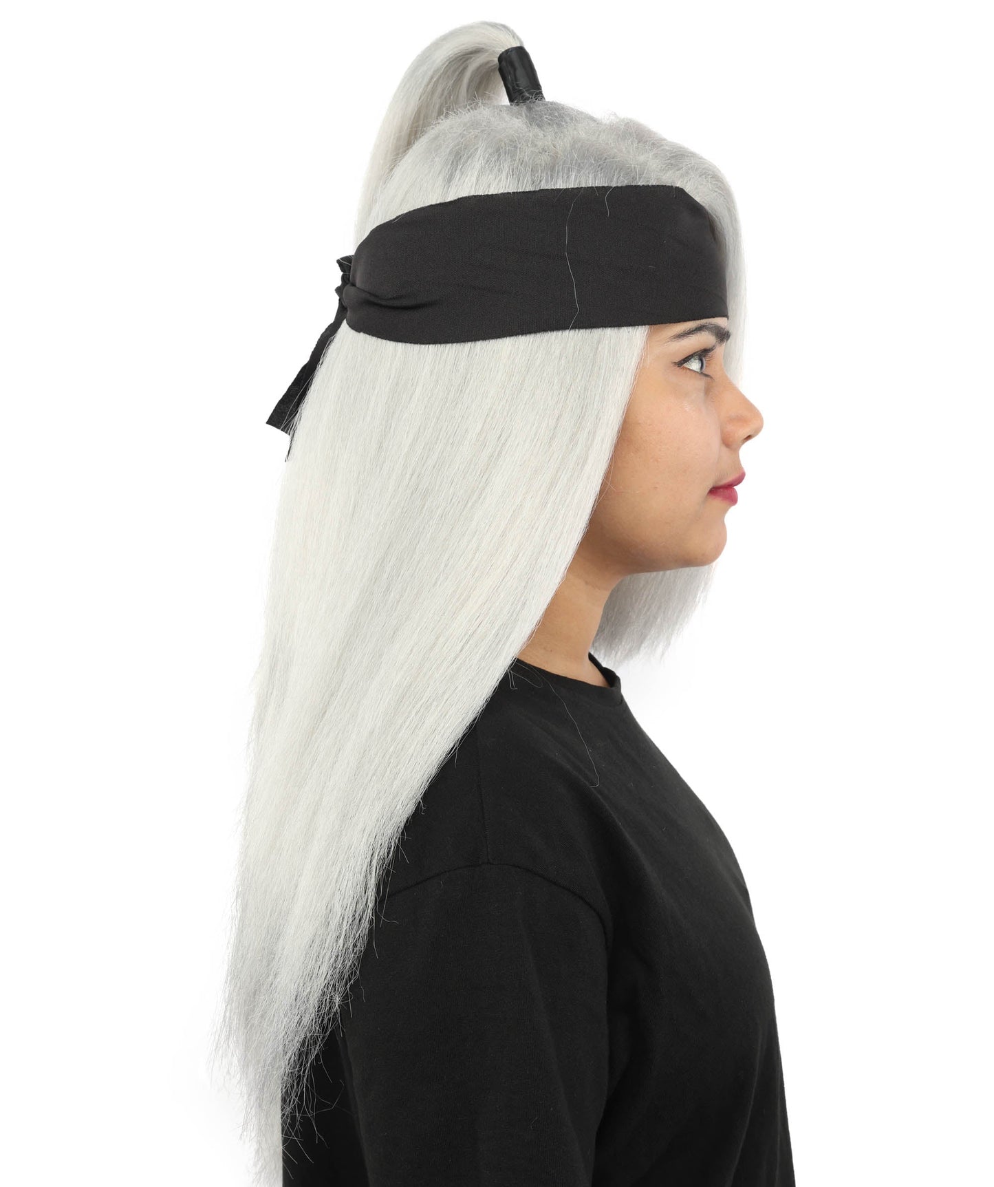 Women's High Ponytail Ninja Wig | Multiple Color Options | Create of synthetic fiber, long straight texture with top-tied fountain, breathable base | Cosplay, Halloween, theater, party, performance, costume events