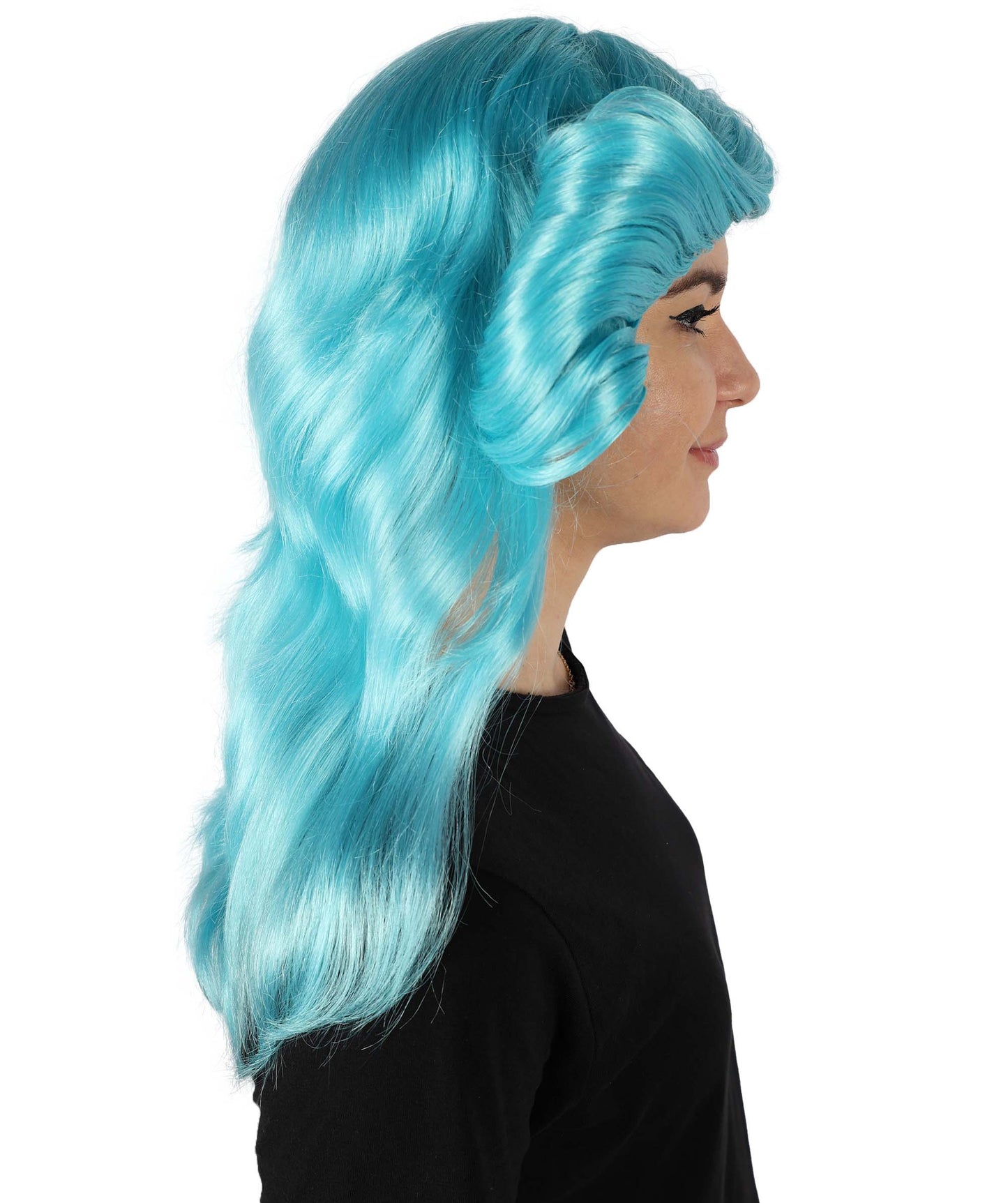 HPO Women's 70's Flick Multiple Color Retro Wig, Flame-retardant Synthetic Fiber