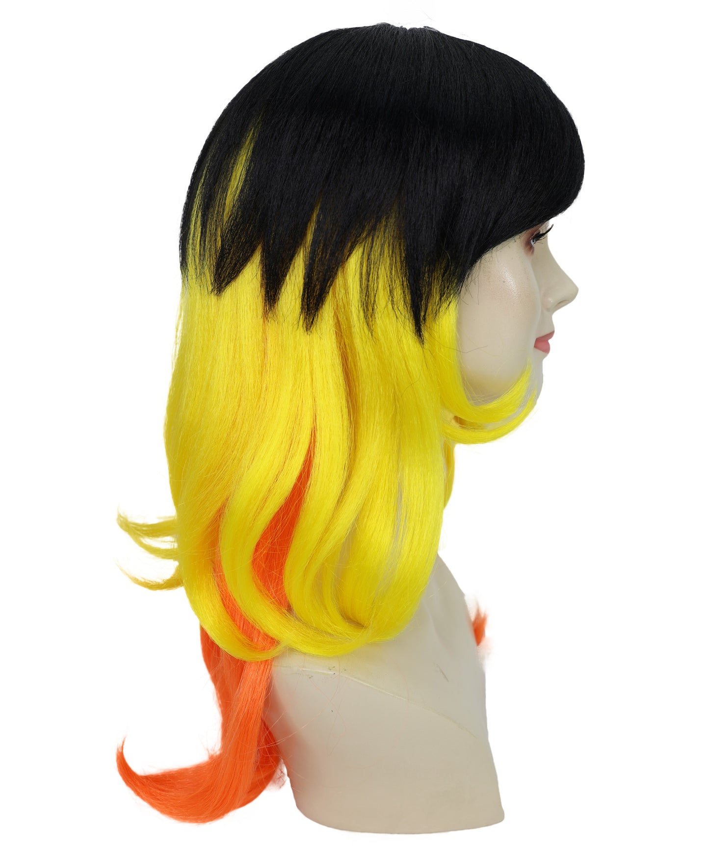 Women’s Multicolor Wig | Long Wavy Halloween & Carnival Costume Hair | Ideal for Halloween | Breathable Capless Cap