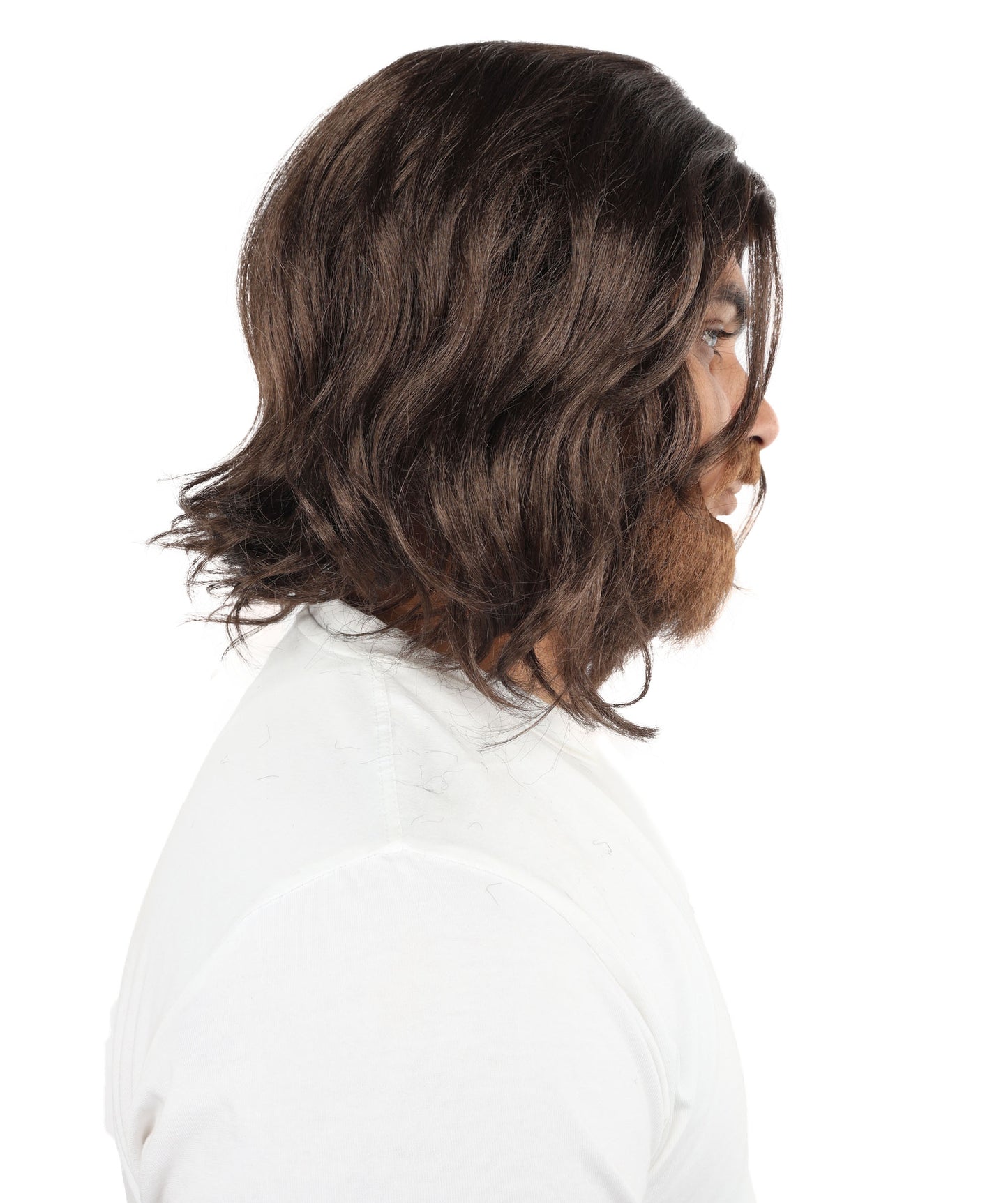 HPO Long Brown Wavy Wig Beard & Mustache Set for Men – Rugged Look Costume Accessory | Ideal for Post-Apocalyptic Themed Events, Fancy Dress & Cosplay