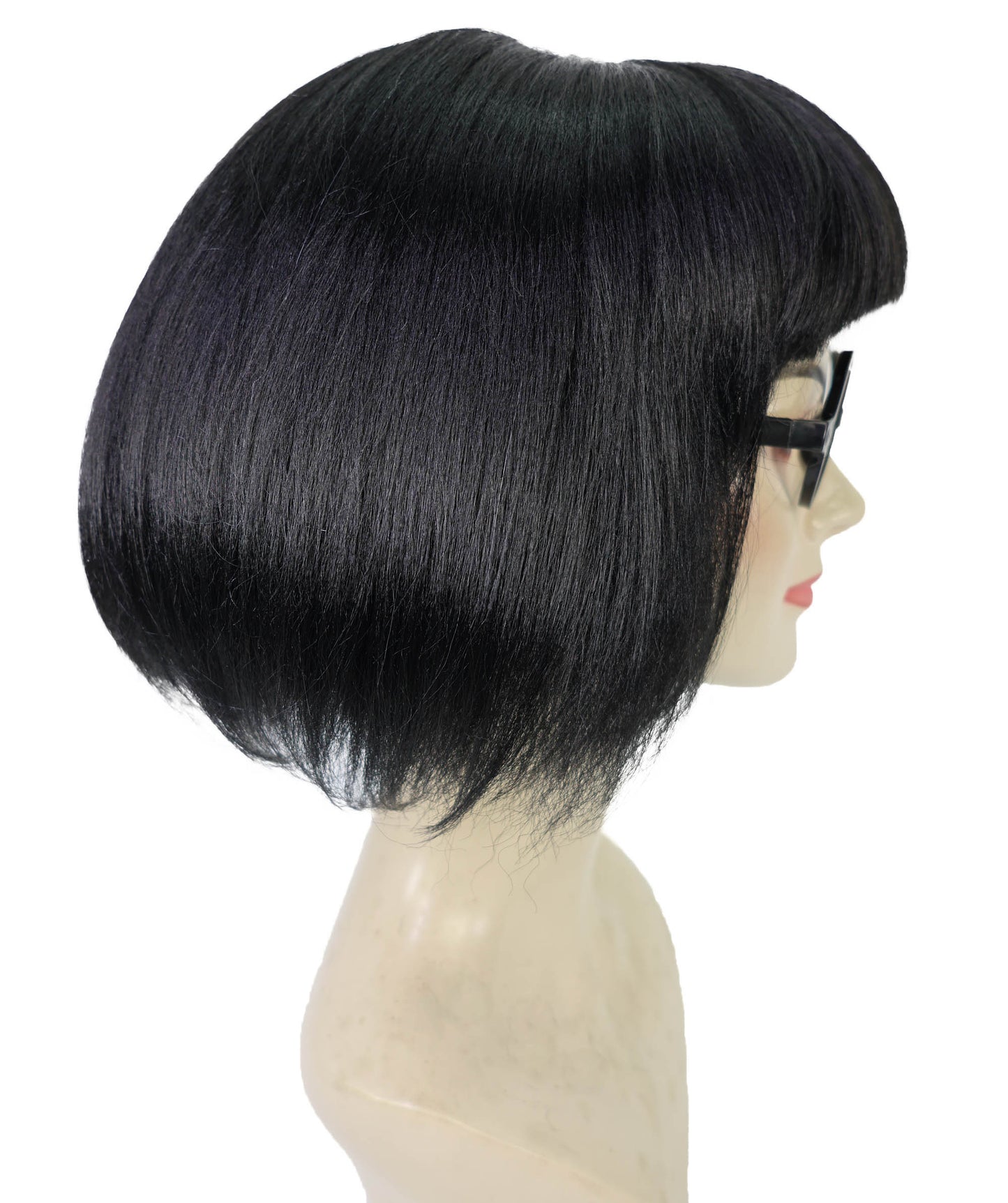 HPO | Fashion Edna | Multiple Colors Bob with Bangs and Glasses, Halloween Wig | Breathable Capless Cap