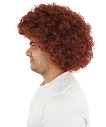 HPO Men's Soft Curly Afro Wig with Multiple Color Options | Flame-Retardant Synthetic Fiber | Perfect for Halloween, Cosplay and Themed Parties