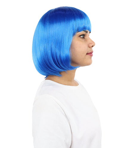 Adult Women’s Medium Bob Wig with Bangs – Layered Hairstyle with Soft Synthetic Fibers & Smooth Texture With Standard Cap | Stylish Hairpiece for Cosplay, Parties & Photo Shoots | Multicolor Options