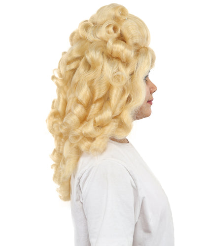 HPO Women’s Pop Diva Inspired Wig | Voluminous Blonde Beehive Hairstyle | Synthetic Costume Hair for Cosplay, Halloween, Stage & Themed Parties