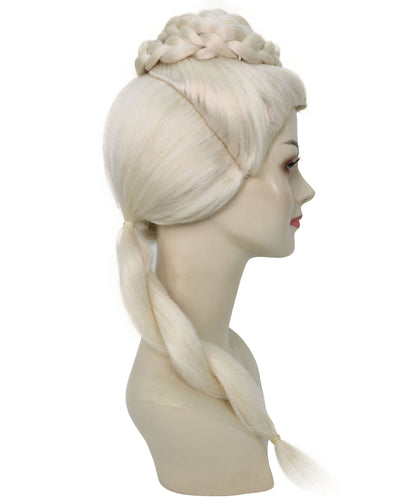 Women’s Blonde Dragon Queen Wig | Long Braid Fantasy Princess Hair for Halloween Parties