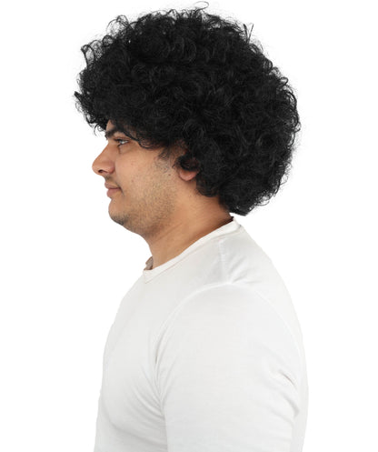 HPO Men's Afro Style Clown Wig with Standard Cap  | Flame-Retardant Synthetic Fiber | Ideal for Parties, Cosplay, and Themed Events