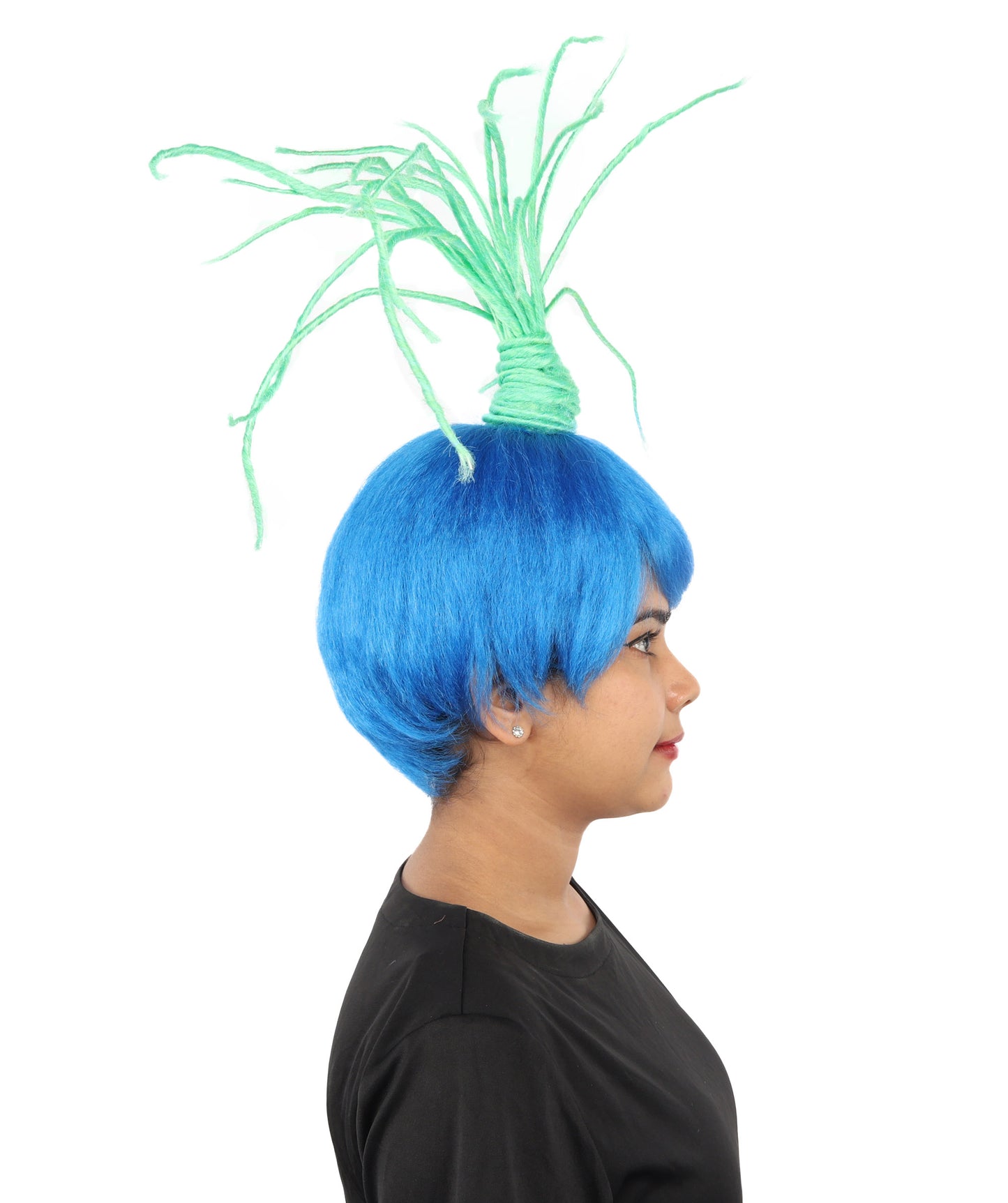 HPO Women's Multicolor Fiber Optic Style Wig | Upward Standing Stringy Ponytail, Techno Troll Cosplay & Rave Accessory | Halloween, EDM Festival, DJ Costume & Glow Party