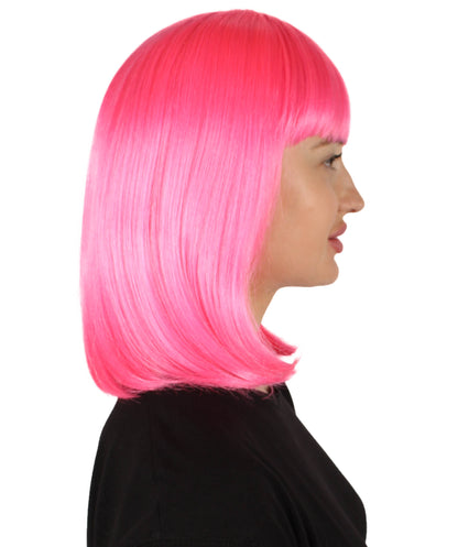 HPO Women's Shoulder Length Bob Wig Collection | Straight Halloween Wig Multiple Color Option | Premium Breathable Capless Cap