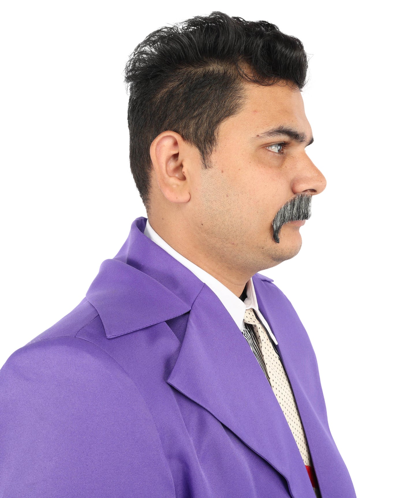 HPO  Men's Horseshoe Fake Human Hair Mustache | Facial Hair Multiple Colors Options