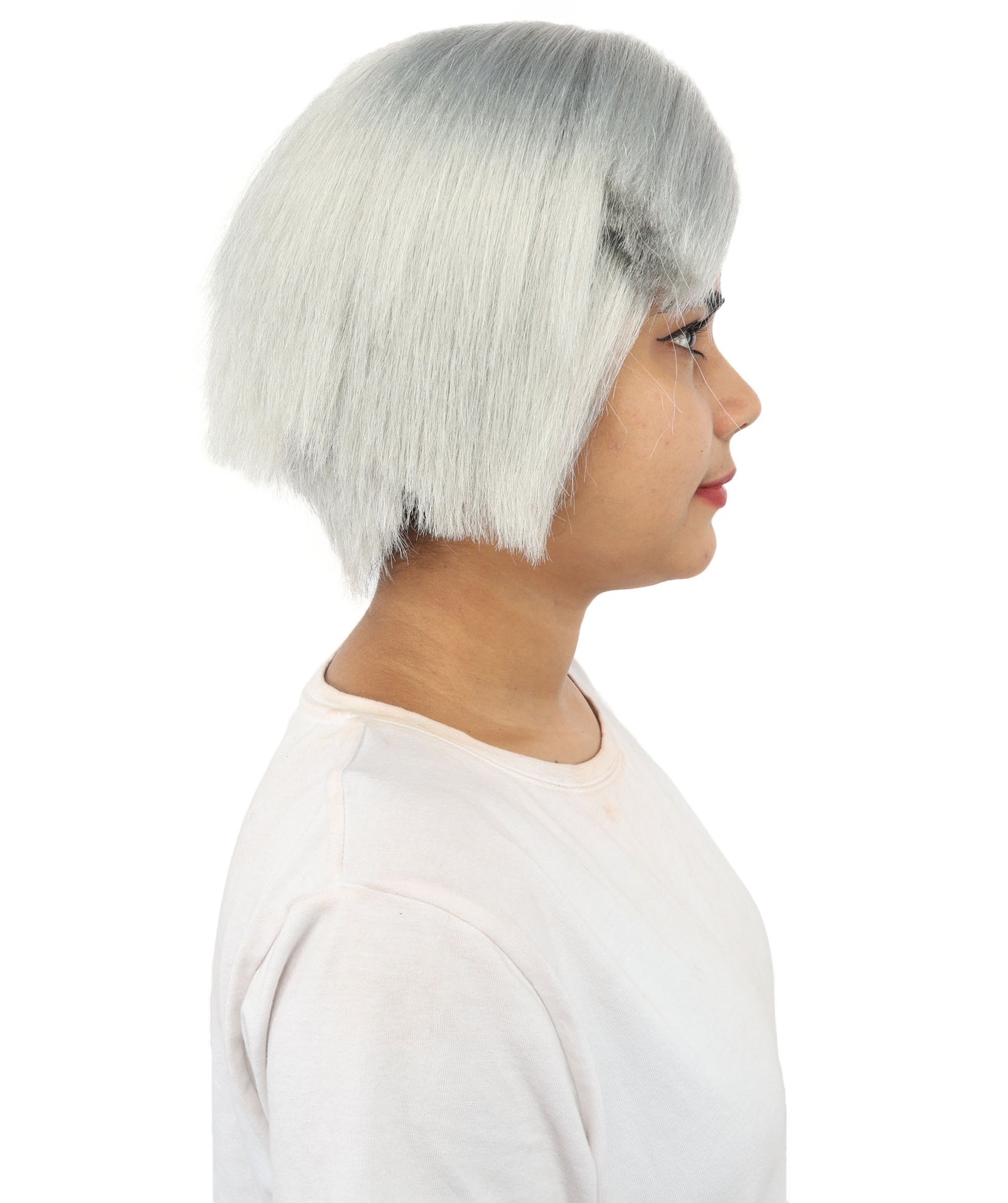 HPO Women’s Neon Yellow Bob Wig with Bangs—Bright Straight Cut Wig | Celebrity Inspired Hairpiece for Party, Halloween and Cosplay