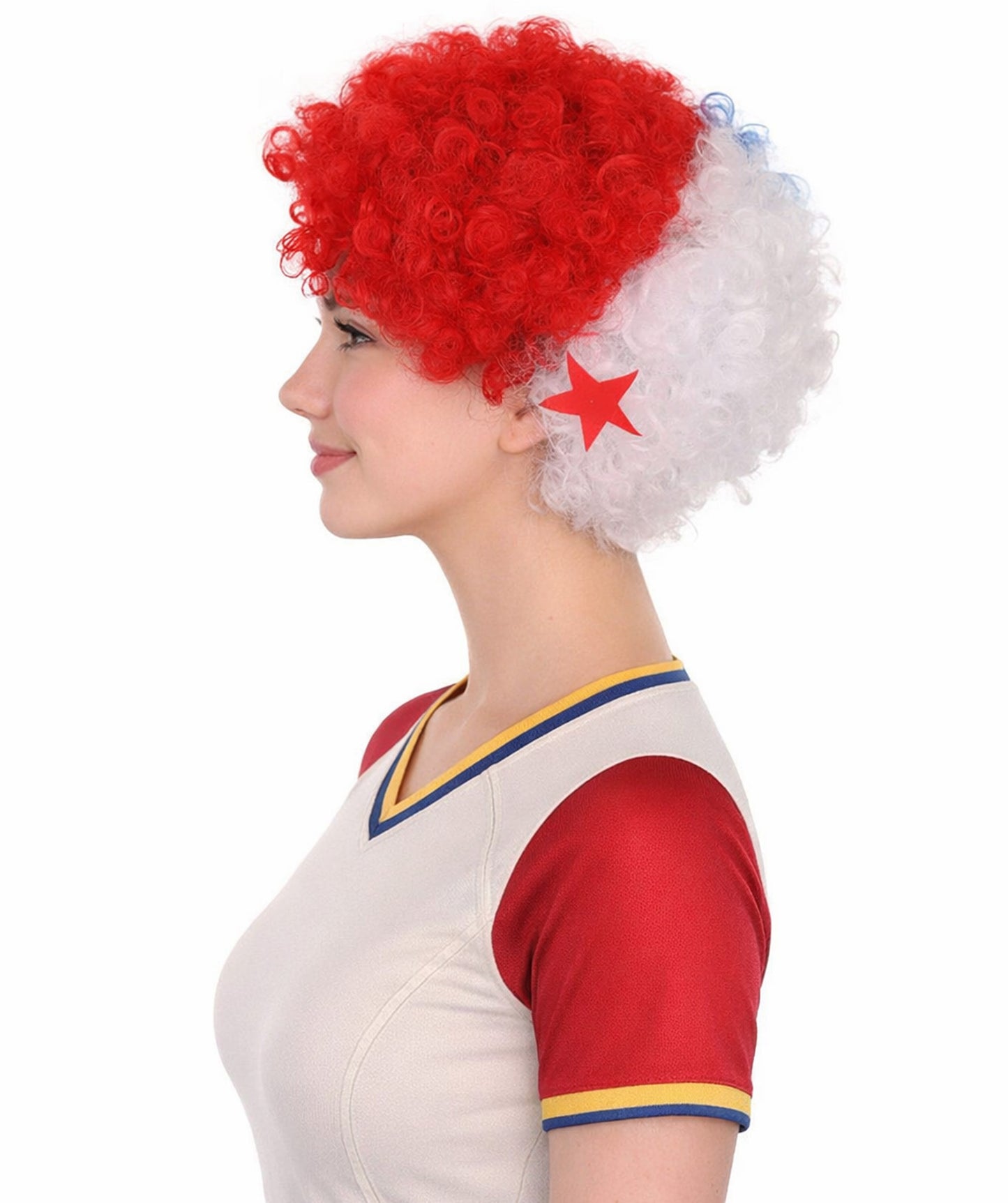 Panama Flag Sport Afro Wig | National Pride Super Size Jumbo Wig