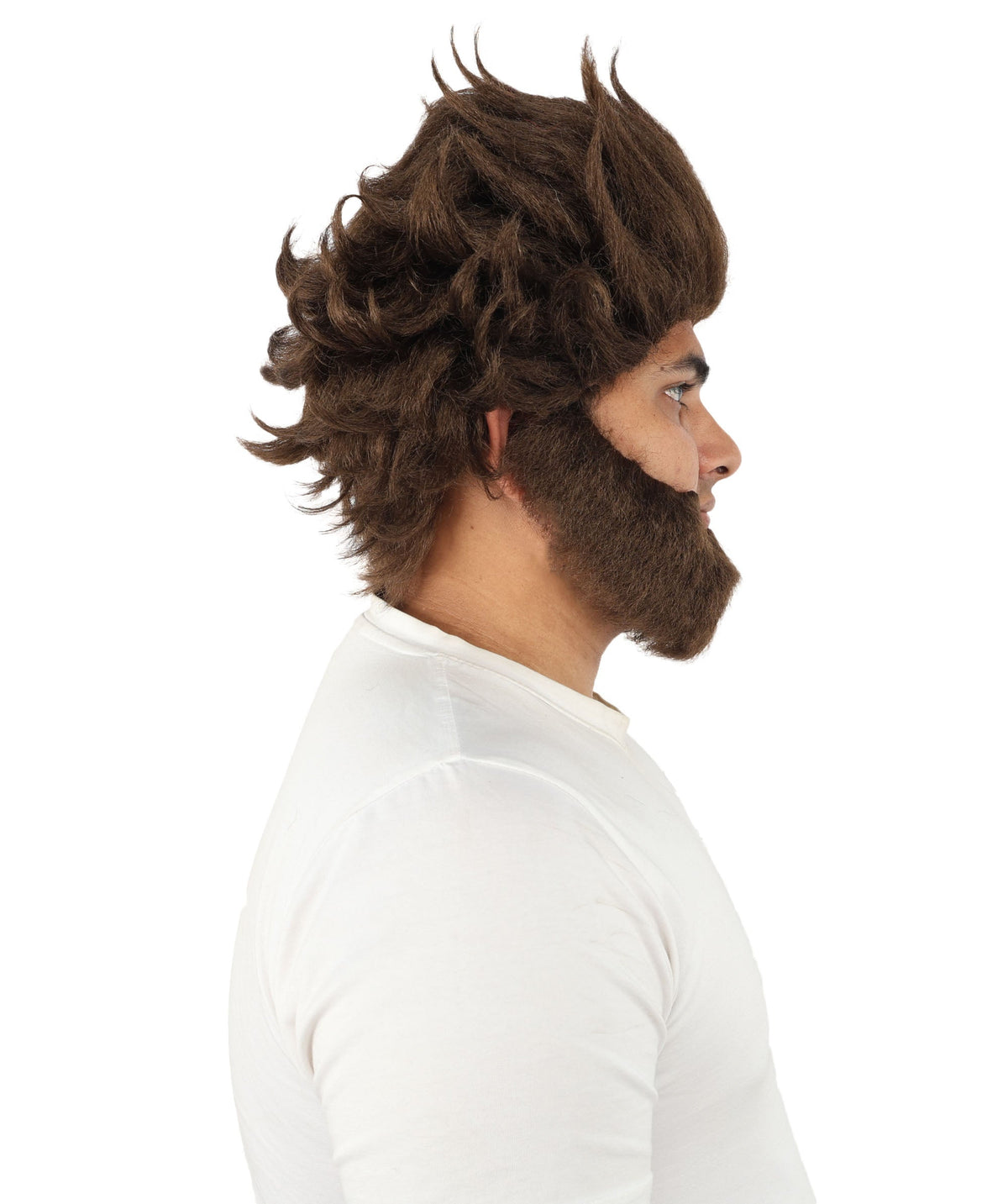 HPO Adult & Teen Men’s 11-Inch Spiky Wig with Beard Set | Multiple Color Options, Ideal for Cosplay, and Themed Events | Bold Style for Fun and Creative Looks