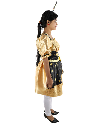 HPO Women’s Golden Warrior Dress Costume with Headband | Elegant Historical Style Outfit | Ideal for Parties and Events