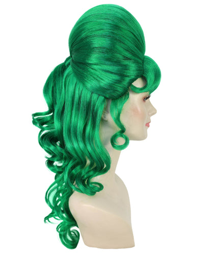 HPO Women's Class 60's Brown Half Updo Wig with Ponytail | Halloween  Wig | Flame-retardant Synthetic Fiber