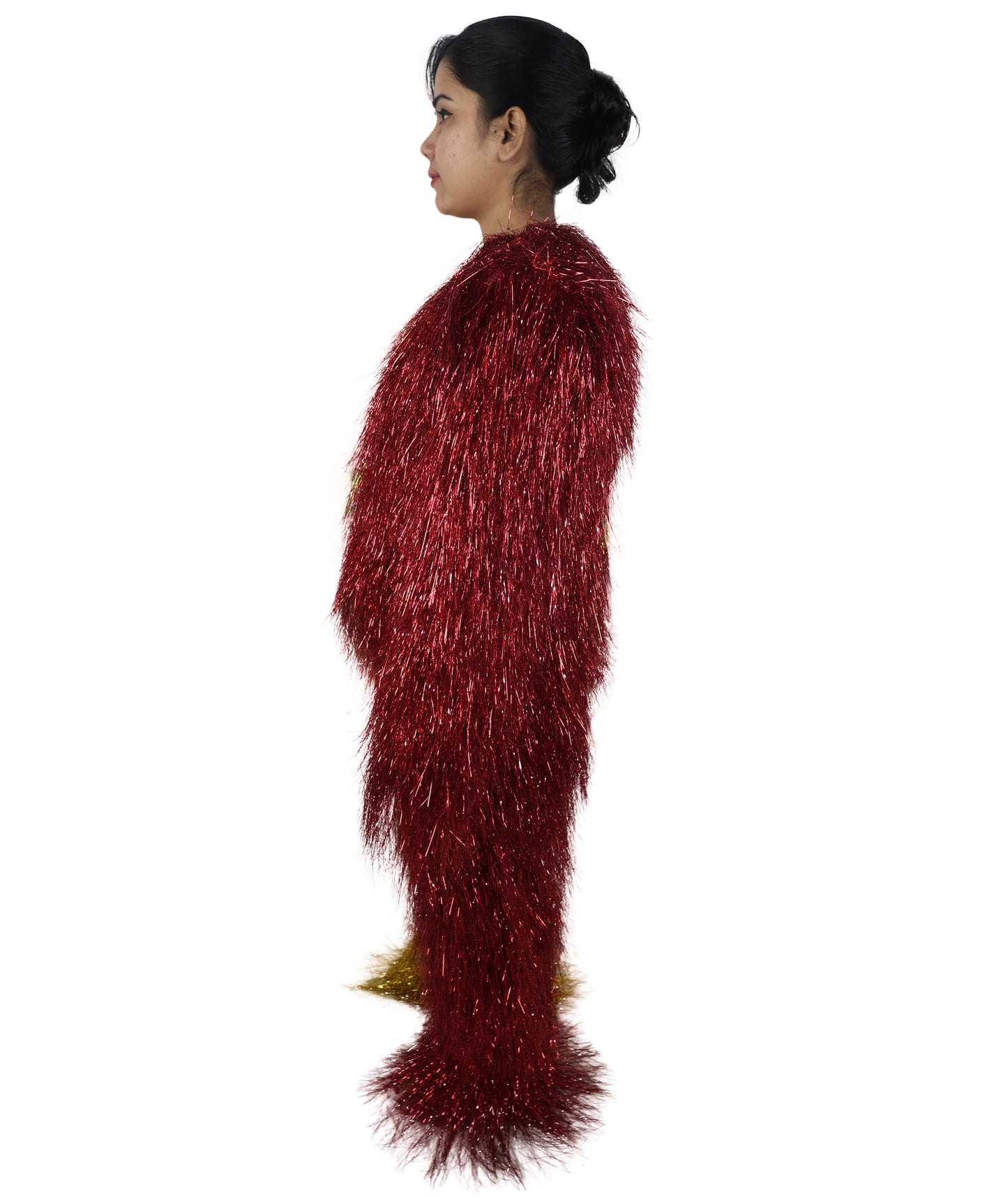 HPO Teen Extreme Hairy Two Part Costume Bundle & Mask Set - Full-Body Hair Suit Extra-Long Costume Wig for Halloween, Cosplay & Parties - Multiple Color Options