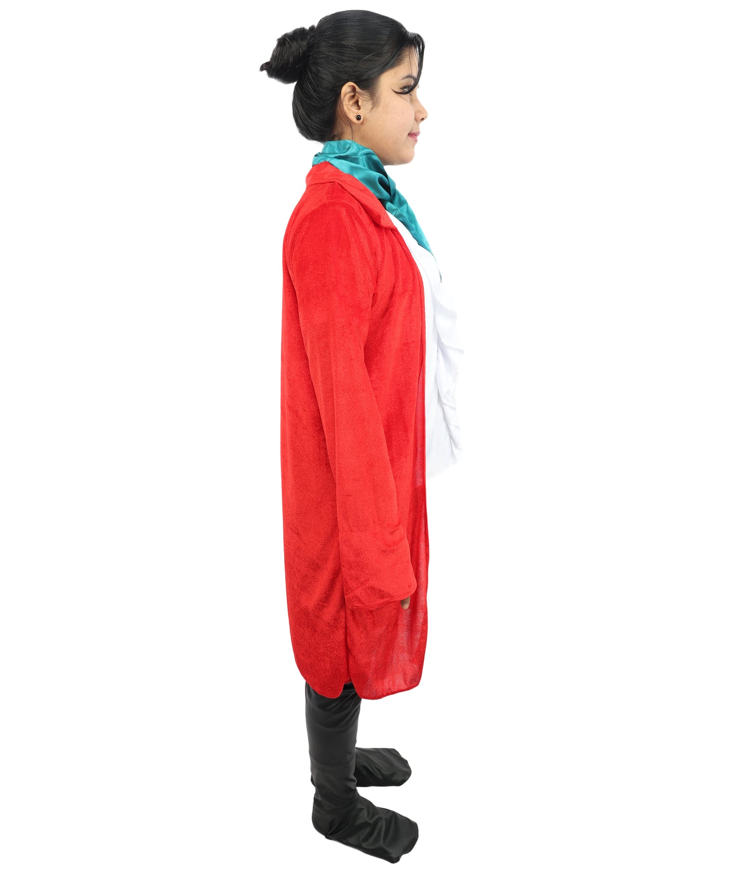 HPO Women's Nautical Pirate Captain Multicolor Costume | Jersey and Satin Construction with Neck Muffler and Shoe Covers | Ideal for Halloween, Theater, Drag, and Themed Performance Events