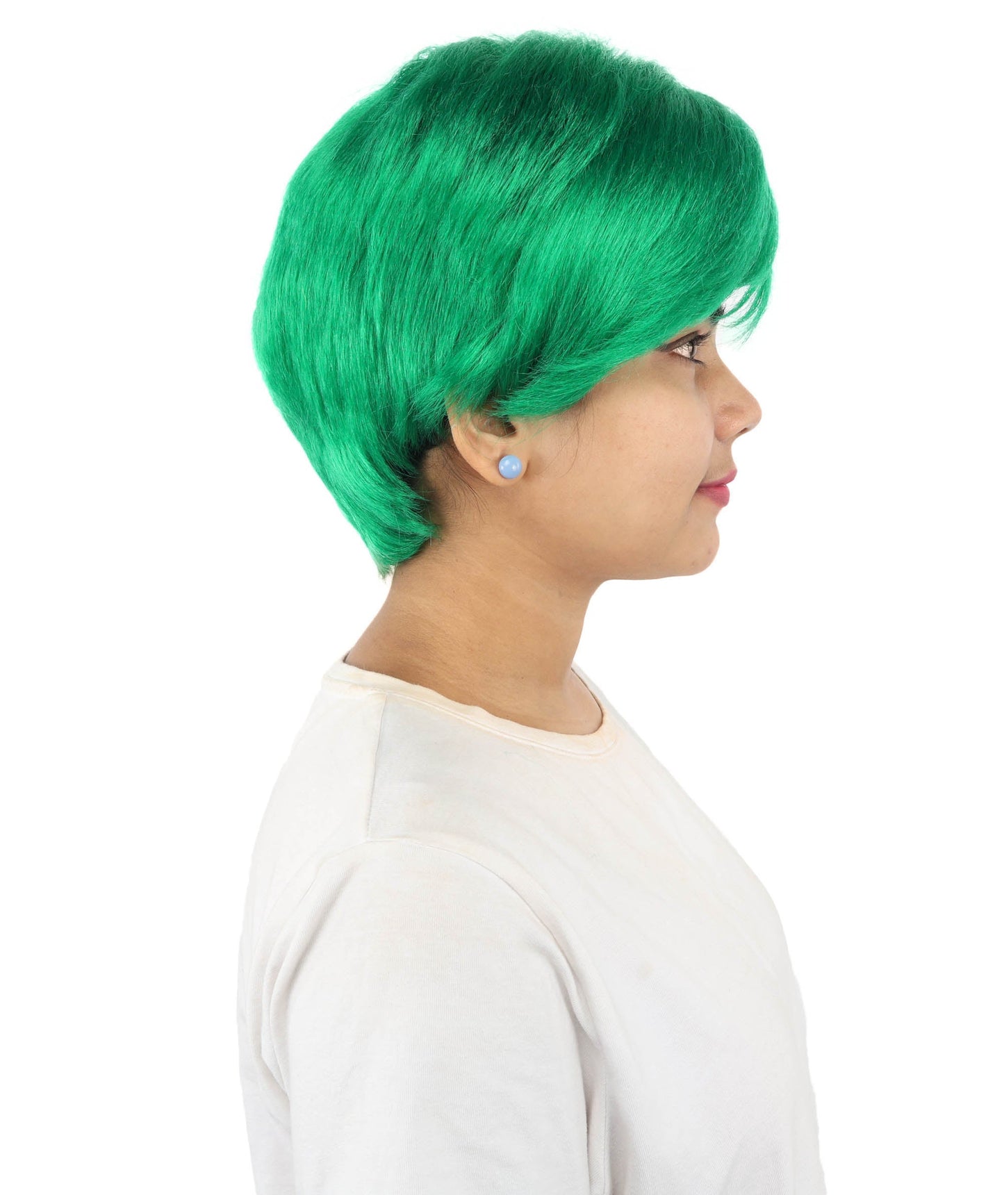 HPO Adult Women’s Short Black Wig | 10 Inch, Sleek and Smooth Bob Hairpiece | Ideal for Cosplay, Costume, and Themed Events