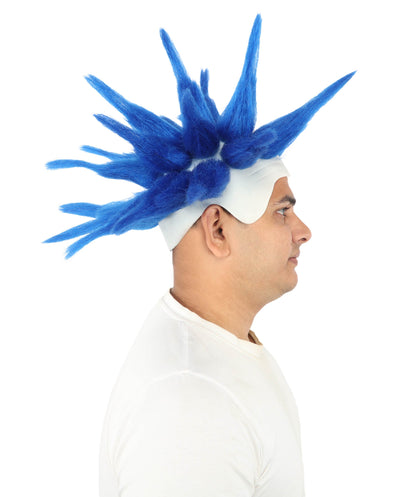 HPO Adult Men's Spiky Bald Illusion Wig | Multiple Color Options  |  Two-tone vibrant hue, create of synthetic fiber, stiff spiked volume, integrated forehead piece | Party, Halloween, theater, drag, performance, costume events