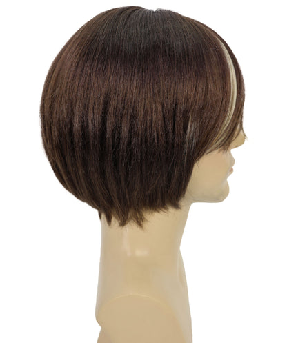 HPO Men’s Short Shaggy Hairstyle Rocker Wig | Adult Costume Party Accessory | Rock Star Inspired Wig | Breathable Capless Cap